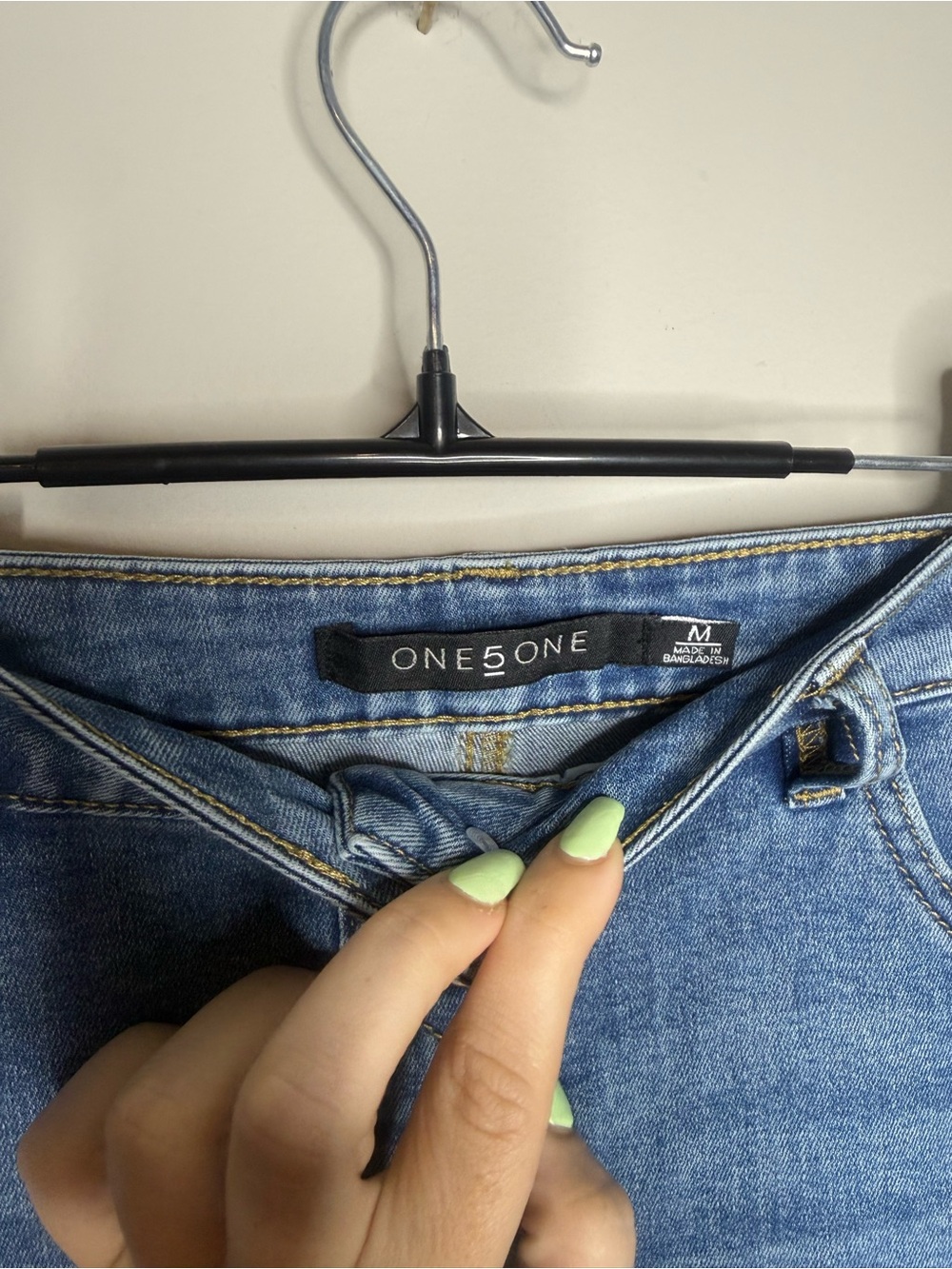 Front Button Blue Denim Pencil Skirt - Picture 6 of 8